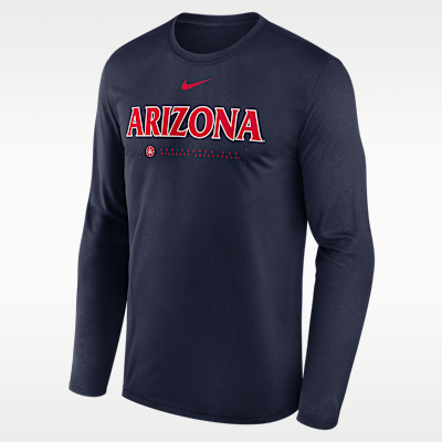 Playera universitaria de manga larga Nike Dri-FIT para hombre Arizona Courtside Basketball Shootaround Legend