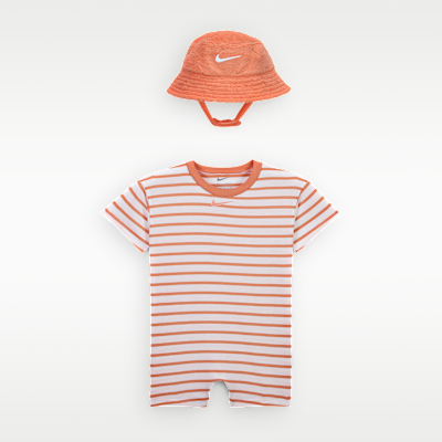 Nike Baby Short Sleeve Romper with Bucket Hat