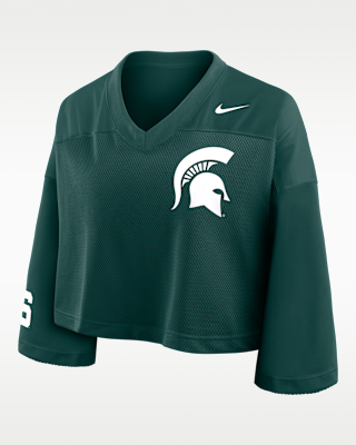 Женские джерси Michigan State Jersey Nike Dri-FIT College Cropped Top