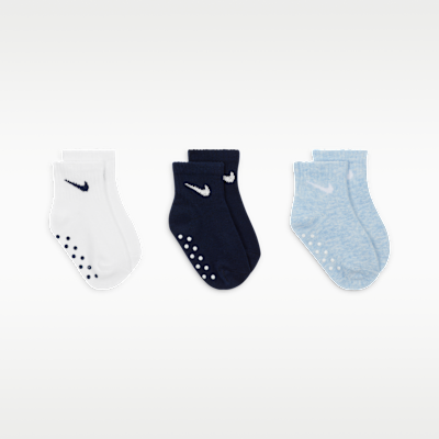 Nike Toddler Swoosh Ankle Gripper Socks (3-Pairs)
