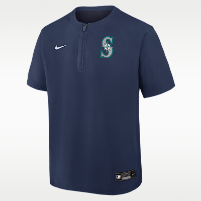 Seattle Mariners Authentic Collection Men's Nike Dri-FIT MLB 1/4-Zip Short-Sleeve Windshirt