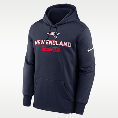 Sudadera con gorro sin cierre Nike Therma de la NFL para hombre New England Patriots Toss Sweep
