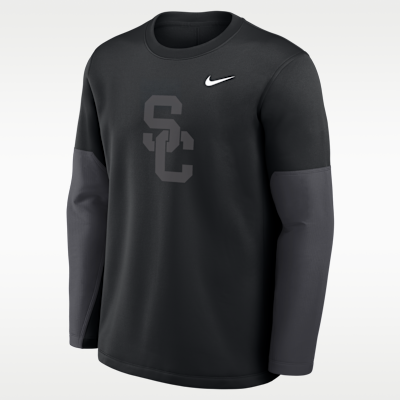 Playera de manga larga universitaria Nike Therma-FIT para hombre USC Sideline Coach