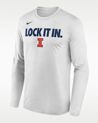Мужская футболка Illinois 2026 On-Court Bench Nike Dri-FIT College Long-Sleeve