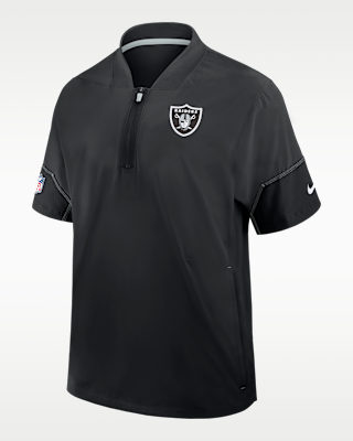Мужская куртка Las Vegas Raiders Sideline Coach Nike NFL 1/2-Zip Short-Sleeve Hooded