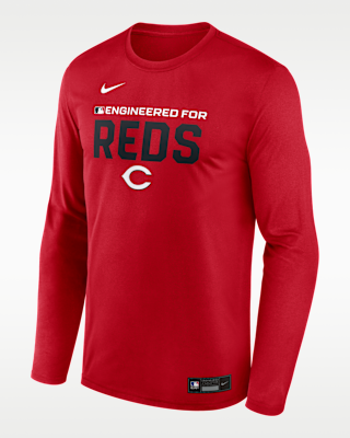Мужская футболка Cincinnati Reds Authentic Collection Team Issue Nike Dri-FIT MLB Long-Sleeve