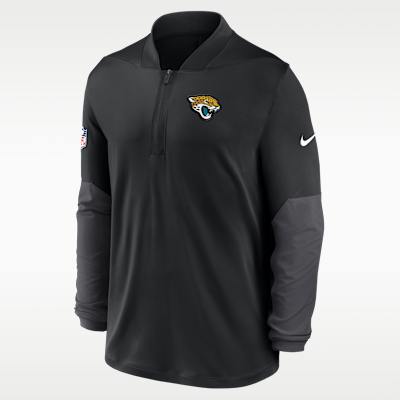 Playera Nike Dri-FIT de la NFL de medio cierre para hombre Jacksonville Jaguars Feel The Pressure