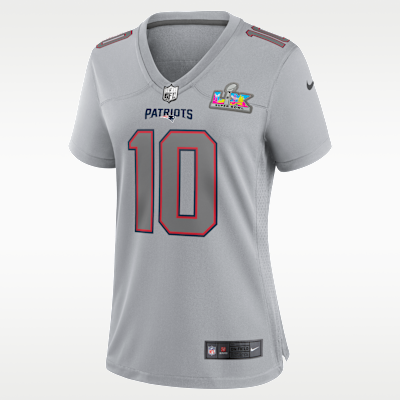 Jersey Nike de la NFL Game Fashion para mujer Drake Maye New England Patriots Super Bowl LX