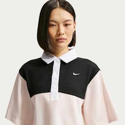 Nike Sportswear เสื้อโปโลแขนสั้นผู้หญิงขนาดโอเวอร์ไซส์