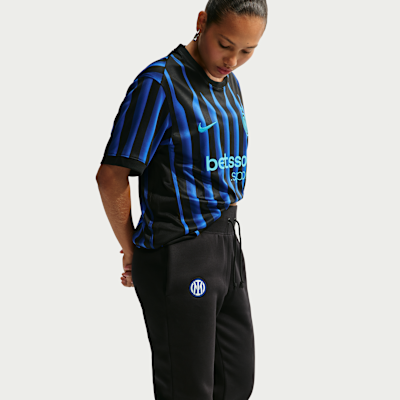 Nike Inter Milan Phoenix Fleece Nike Yüksek Belli Kadın Futbol Eşofman Altı görsel 4