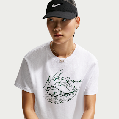 Nike Kısaltılmış Kadın Tenis Tişörtü görsel 3