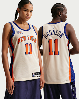 Мужские джерси Jalen Brunson New York Knicks City Edition Nike NBA Swingman Jersey для бега