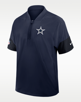 Мужская куртка Dallas Cowboys Sideline Coach Nike NFL 1/2-Zip Short-Sleeve