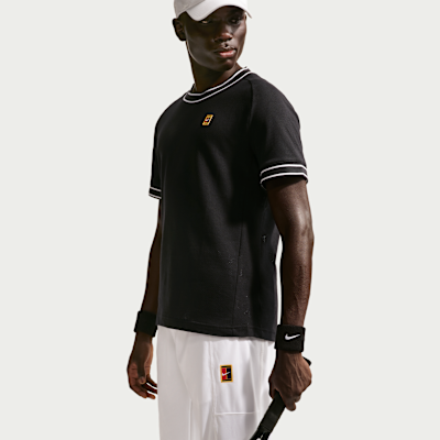 NikeCourt Heritage Kısa Kollu Erkek Tenis Üstü görsel 3