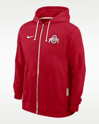 Мужское худи Ohio State Sideline Nike Dri-FIT College Full-Zip Hoodie
