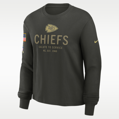 Kansas City Chiefs Salute to Service Sideline Women's Nike Dri-FIT NFL Long-Sleeve T-Shirt