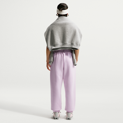 Nike Studio Fleece Orta Kalınlıkta Yüksek Belli Oversize Dar Paça Kadın Eşofman Altı görsel 5