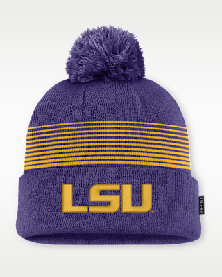 Женские LSU Sideline Peak Nike College Cuffed Pom Beanie