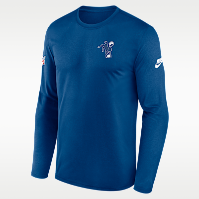 Indianapolis Colts Alt Legend Small Logo Men's Nike Dri-FIT NFL Long-Sleeve T-Shirt