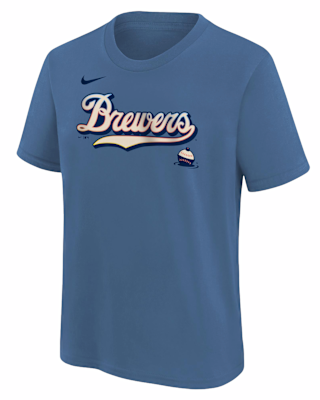 Детская футболка Milwaukee Brewers City Connect Wordmark Big Kids' Nike MLB