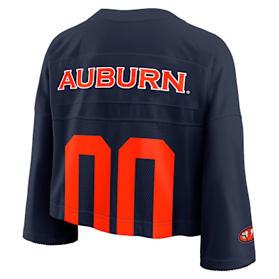 Playera universitaria Nike Dri-FIT cropped para mujer Auburn Jersey