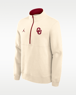 Мужские Oklahoma Primetime Primary Logo Jordan Brand College 1/2-Zip Crew