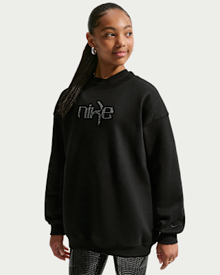 Детский свитшот Nike Studio Fleece Big Kids' (Girls') Oversized Crew-Neck