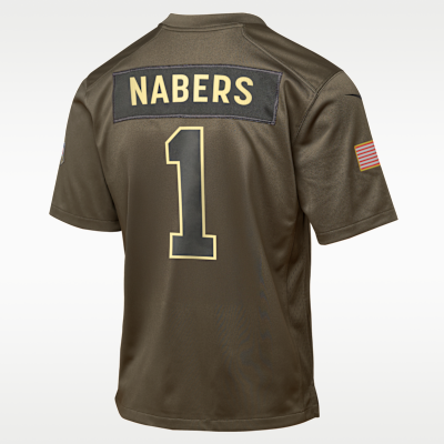 Jersey para niños talla grande Nike de la NFL Game de Malik Nabers de los New York Giants Salute to Service