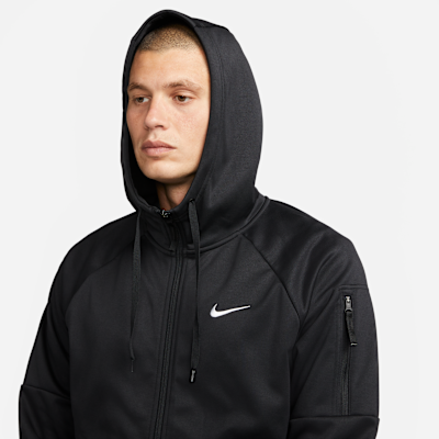 Nike Therma Tam Boy Fermuarlı Therma-FIT Erkek Fitness Üstü görsel 3