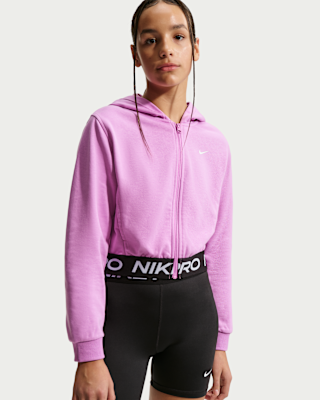 Детское худи Nike Pro Fleece Big Kids' (Girls') Dri-FIT Full-Zip Hoodie