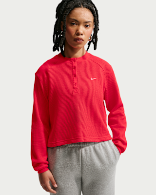 Женские  Nike Sportswear Chill Waffle Oversized Long-Sleeve Henley Top