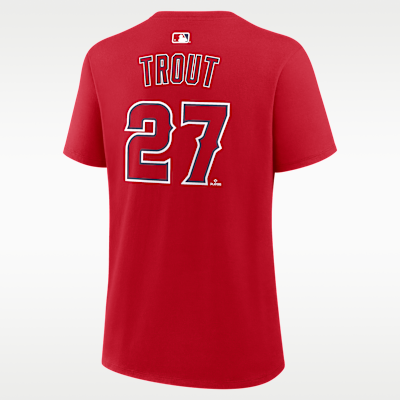 Playera Nike de la MLB para mujer Mike Trout Los Angeles Angels