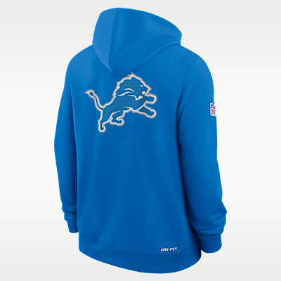 Sudadera con gorro Nike Dri-FIT de la NFL de cierre completo para hombre Detroit Lions Utility Player Sideline