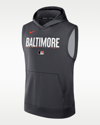 Мужское худи Baltimore Orioles Authentic Collection City Connect Men’s Nike Dri-FIT MLB Sleeveless Pullover Hoodie