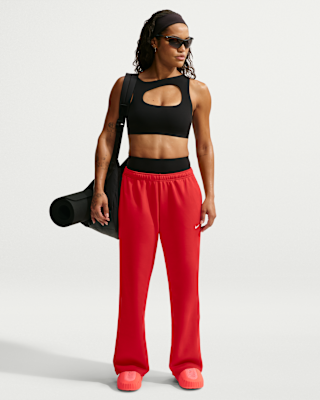 Женские Nike Studio Fleece Sport Dri-FIT Mid-Rise Open-Hem Pants