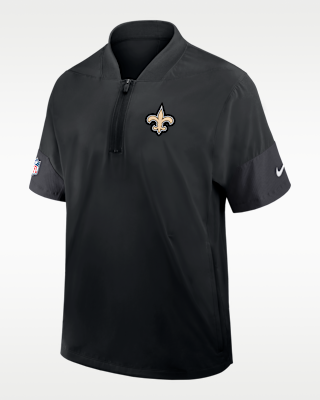 Мужская куртка New Orleans Saints Sideline Coach Nike NFL 1/2-Zip Short-Sleeve