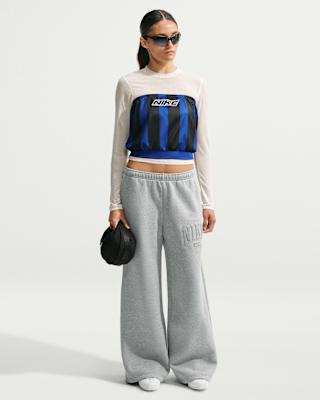 Женские  Nike Studio Fleece Medium Weight Mid-Rise Wide-Leg Pants