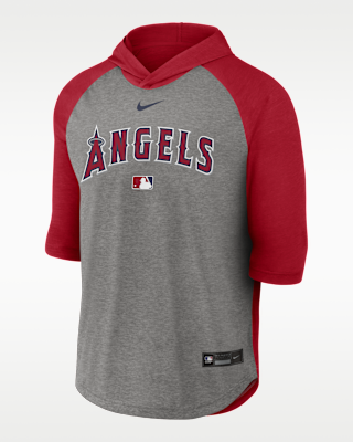 Мужская футболка Los Angeles Angels Authentic Collection Flux Nike Dri-FIT MLB 3/4-Sleeve Hooded