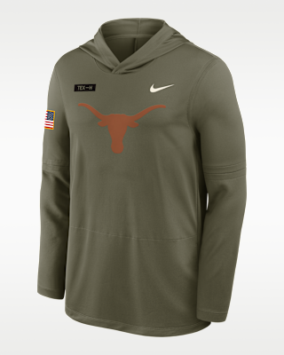 Мужские  Texas 2025 Military Appreciation Nike Dri-FIT College Long-Sleeve Hooded Top