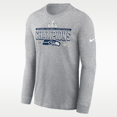 Seattle Seahawks 2026 NFC Champions Trophy Collection Men's Nike NFL Long-Sleeve T-Shirt