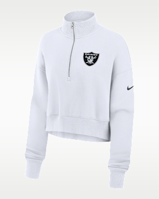 Женские  Las Vegas Raiders Primetime Phoenix Nike NFL Oversized Cropped 1/4-Zip Crew