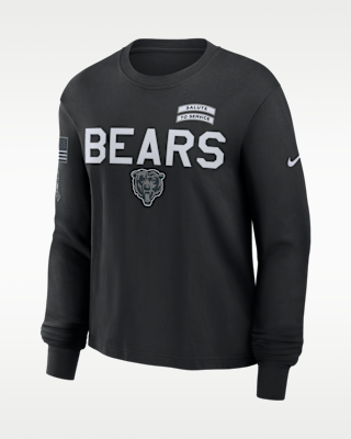 Женская футболка Chicago Bears Salute to Service Sideline Nike Dri-FIT NFL Long-Sleeve