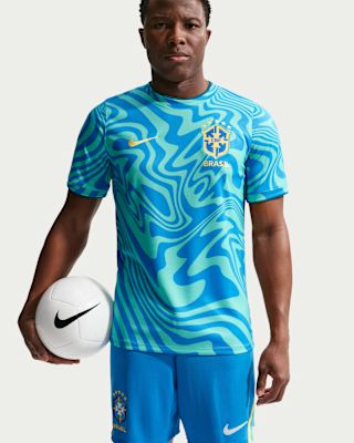 Мужские шорты Brazil Academy Pro Nike Dri-FIT Soccer Pre-Match Short-Sleeve Top