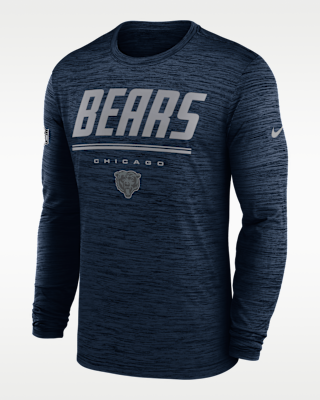 Мужская футболка Chicago Bears Sideline Team Issue Velocity Nike Dri-FIT NFL Long-Sleeve