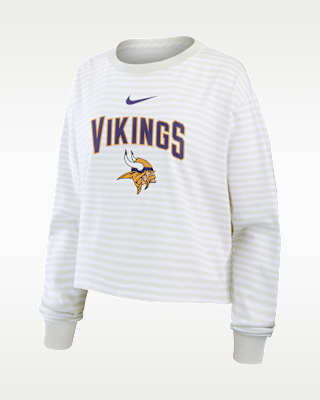 Женская футболка Minnesota Vikings Primetime Nike Cropped Long-Sleeve