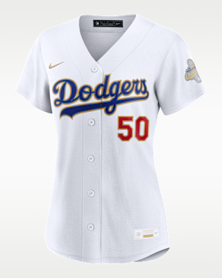Женские джерси Mookie Betts Los Angeles Dodgers 2025 World Series Champion Gold Series Nike MLB Stadium Jersey