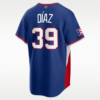 Jersey Nike Stadium para hombre Edwin Díaz Puerto Rico National Baseball Team 2026 World Baseball Classic