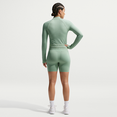 Nike Pro Seamless Tam Boy Fermuarlı Kadın Antrenman Üstü görsel 5