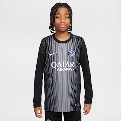 Maglia da calcio replica a manica lunga Nike Dri-FIT Paris Saint-Germain 2025/26 Stadium per ragazzo/a – Goalkeeper