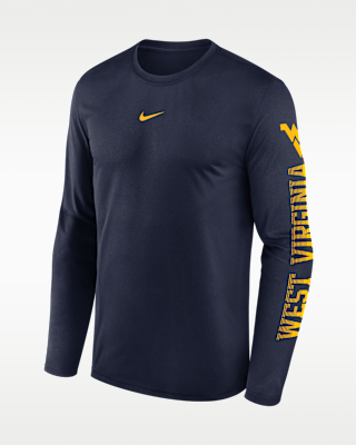 Мужская футболка West Virginia Primetime Stack Legend Nike Dri-FIT College Long-Sleeve